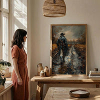 Minute Man Art Print, Colonial Farmer Decor - Historic Americana Landscape