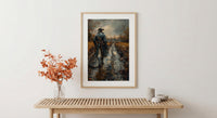 Minute Man Art Print, Colonial Farmer Decor - Historic Americana Landscape