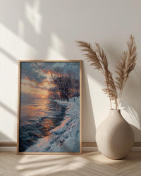 Delaware River Poster, Winter Americana Decor - Historic Landscape Art