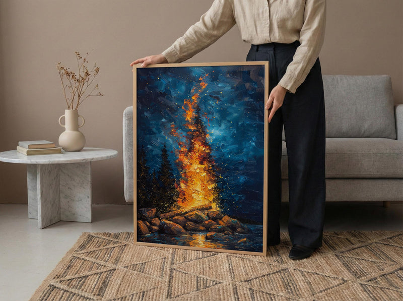 Signal Fire Wall Art, New England Landscape Decor - Historic Americana Print
