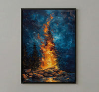 Signal Fire Wall Art, New England Landscape Decor - Historic Americana Print