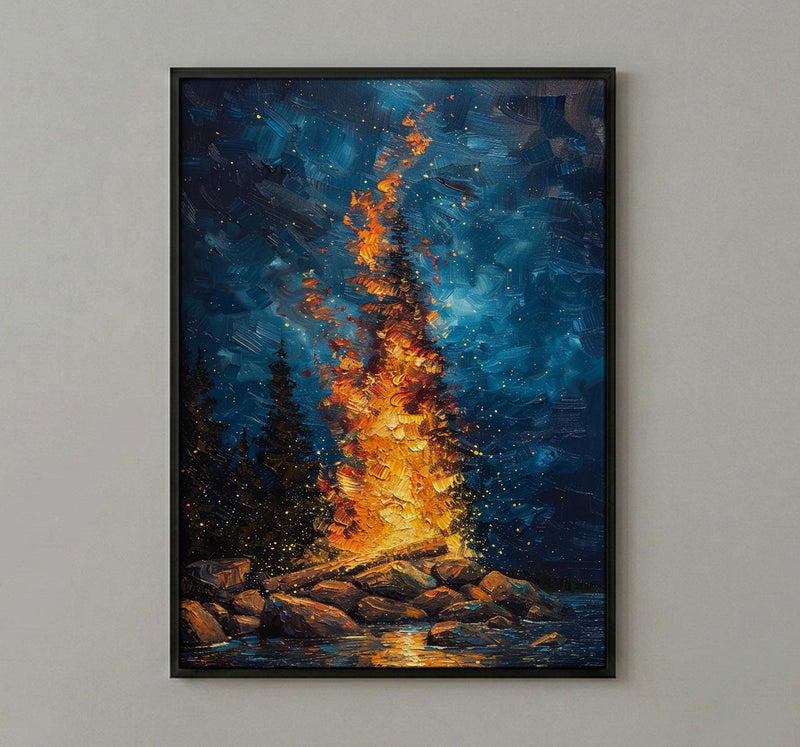 Signal Fire Wall Art, New England Landscape Decor - Historic Americana Print