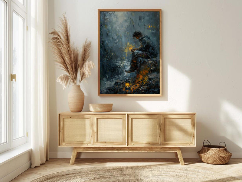 Minute Man Scout Art Print, Colonial Forest Decor - Historic Americana Poster