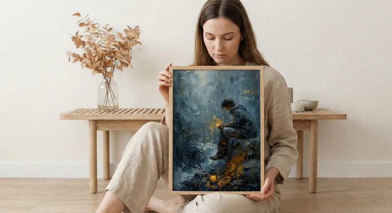 Minute Man Scout Art Print, Colonial Forest Decor - Historic Americana Poster