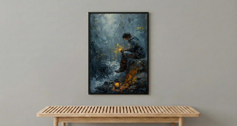 Minute Man Scout Art Print, Colonial Forest Decor - Historic Americana Poster