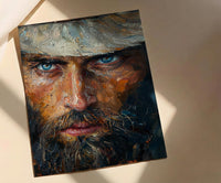 Colonial Scout Portrait Wall Art, Historic Americana Decor - Rugged Pioneer Print
