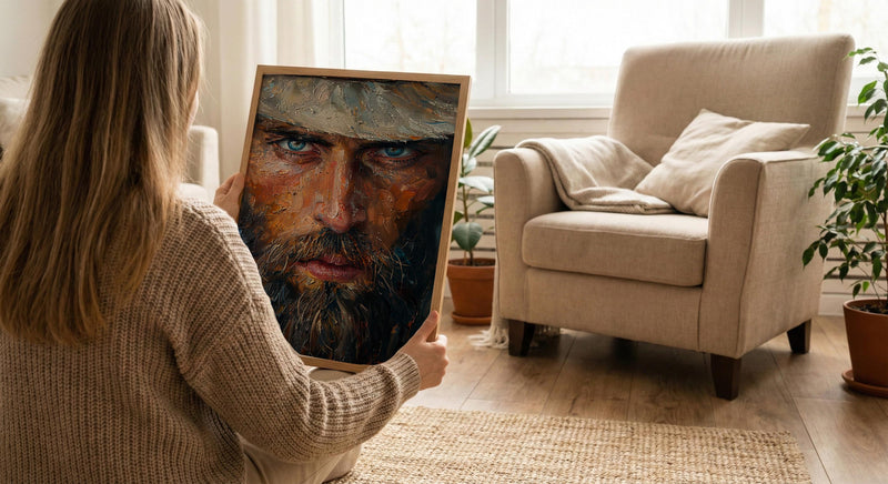 Colonial Scout Portrait Wall Art, Historic Americana Decor - Rugged Pioneer Print