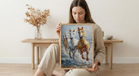 Wild Coastal Horses Poster, New England Beach Decor - Freedom Landscape Art