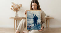 Valley Forge Soldier Wall Art, Historic Americana Decor - Winter Revolution Print