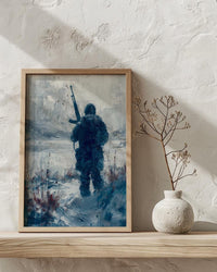Valley Forge Soldier Wall Art, Historic Americana Decor - Winter Revolution Print