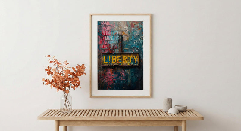 Liberty Typography Art Print, Historic Americana Decor - Mountain Rock Poster