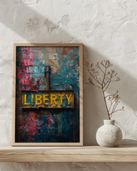 Liberty Typography Art Print, Historic Americana Decor - Mountain Rock Poster