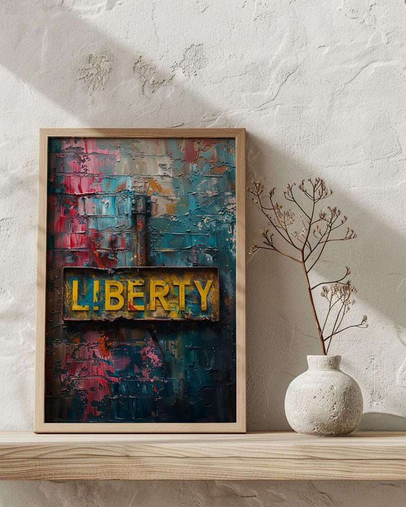 Liberty Typography Art Print, Historic Americana Decor - Mountain Rock Poster