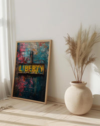 Liberty Typography Art Print, Historic Americana Decor - Mountain Rock Poster