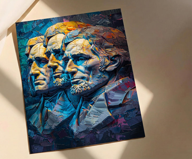 Mount Rushmore Art Print, Historic Monument Decor - Patriotic Landscape Poster