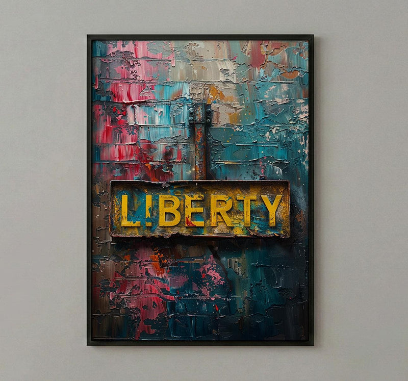 Liberty Typography Art Print, Historic Americana Decor - Mountain Rock Poster