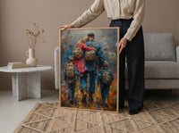 Veteran Father Poster, Military Family Decor - Patriotic Americana Art