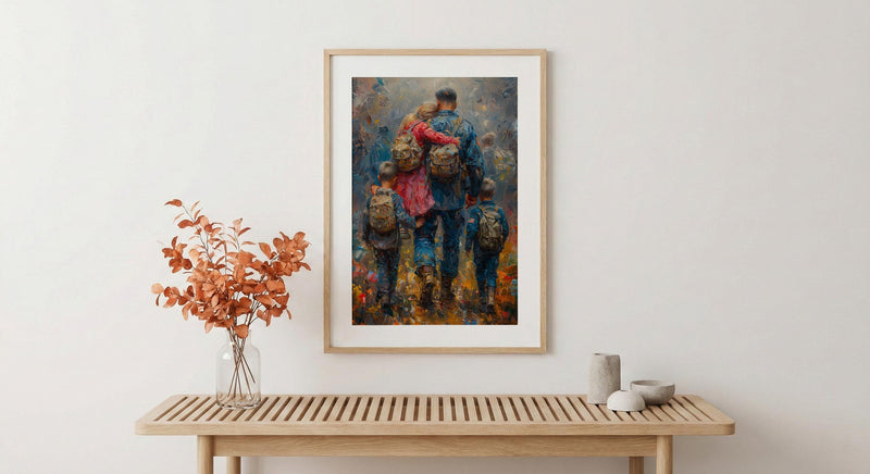 Veteran Father Poster, Military Family Decor - Patriotic Americana Art