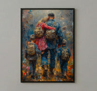 Veteran Father Poster, Military Family Decor - Patriotic Americana Art
