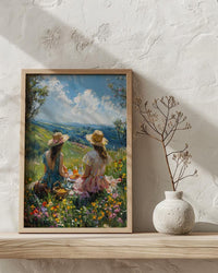 Americana Picnic Wall Art, Summer Family Decor - 4th of July Landscape Print
