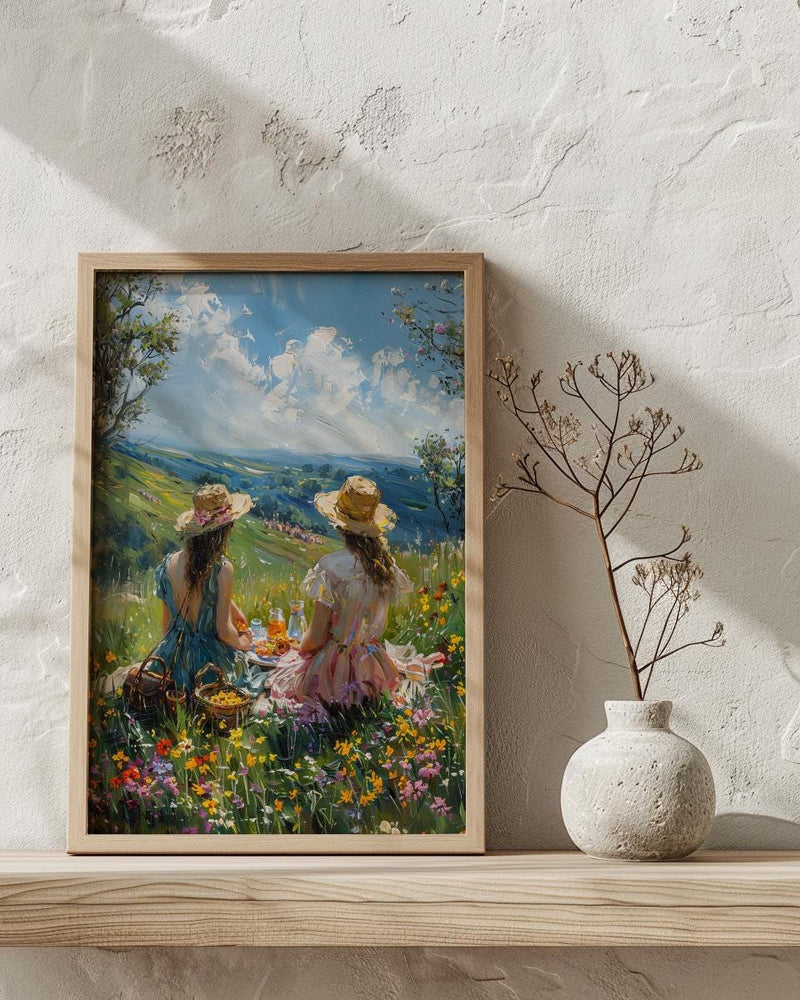 Americana Picnic Wall Art, Summer Family Decor - 4th of July Landscape Print