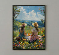 Americana Picnic Wall Art, Summer Family Decor - 4th of July Landscape Print