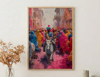 Baraat Procession Art, Indian Wedding Decor - Desi Wedding Gift