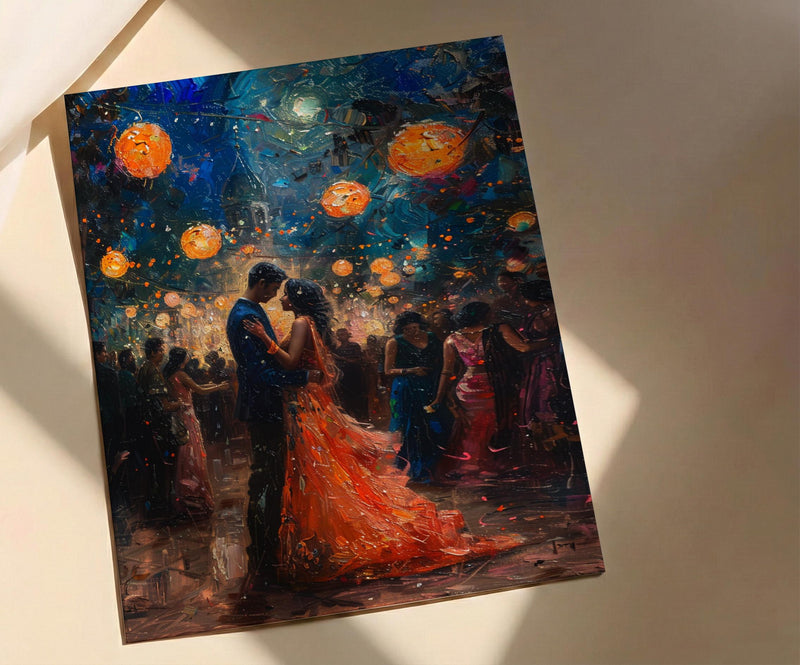 Sangeet Night Poster, Indian Dance Wall Art - Anniversary Gift