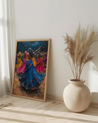 Gujarati Garba Art, Dandiya Dance Print - Indian Heritage Gift