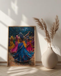 Gujarati Garba Art, Dandiya Dance Print - Indian Heritage Gift
