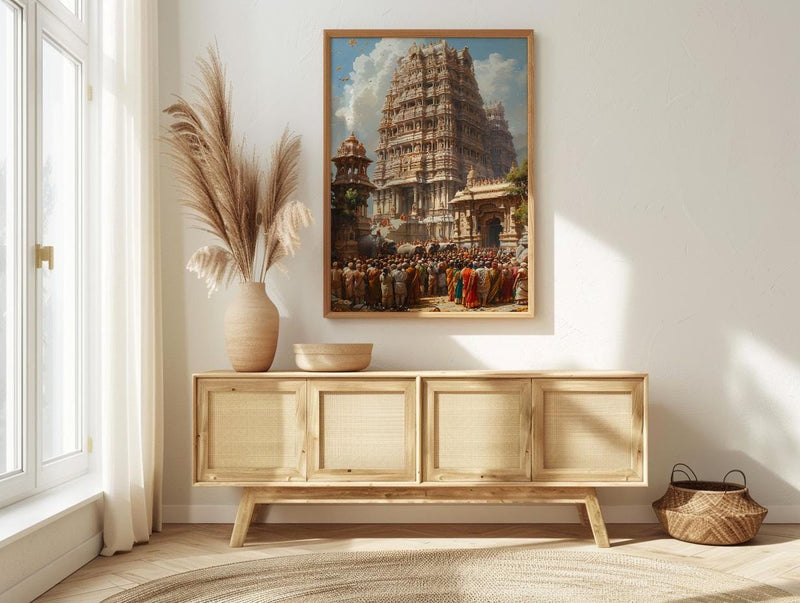 South Indian Wedding, Kerala Temple Decor - Cultural Wall Art