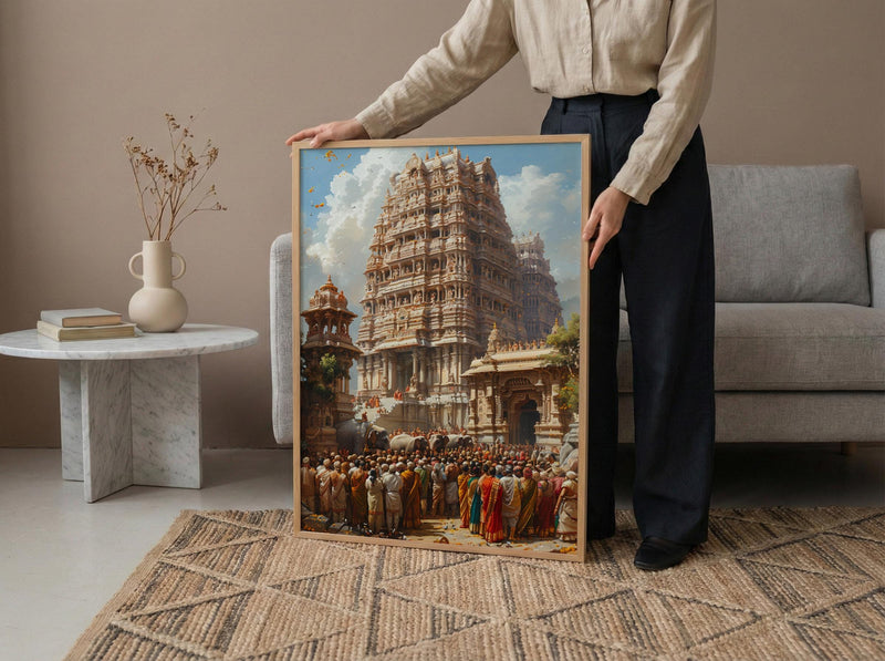 South Indian Wedding, Kerala Temple Decor - Cultural Wall Art