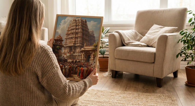 South Indian Wedding, Kerala Temple Decor - Cultural Wall Art