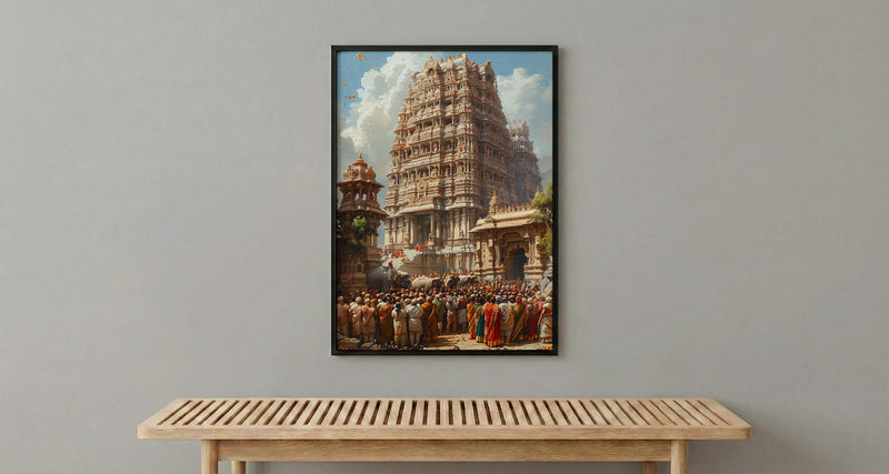 South Indian Wedding, Kerala Temple Decor - Cultural Wall Art