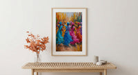 Punjabi Wedding Art, Bhangra Dance Poster - Desi Heritage Gift