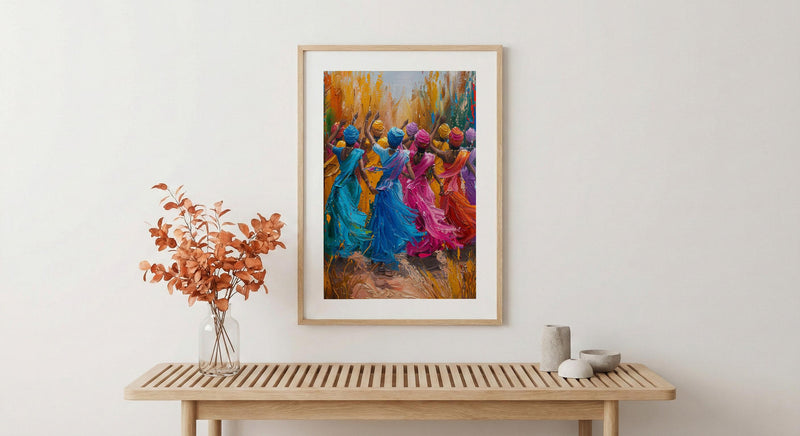 Punjabi Wedding Art, Bhangra Dance Poster - Desi Heritage Gift