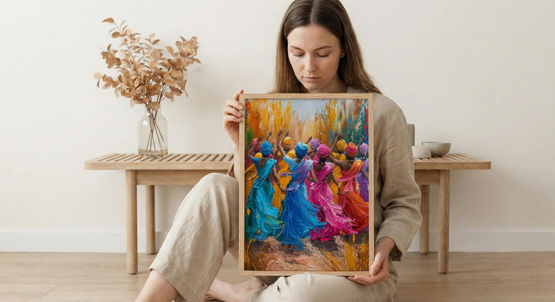 Punjabi Wedding Art, Bhangra Dance Poster - Desi Heritage Gift