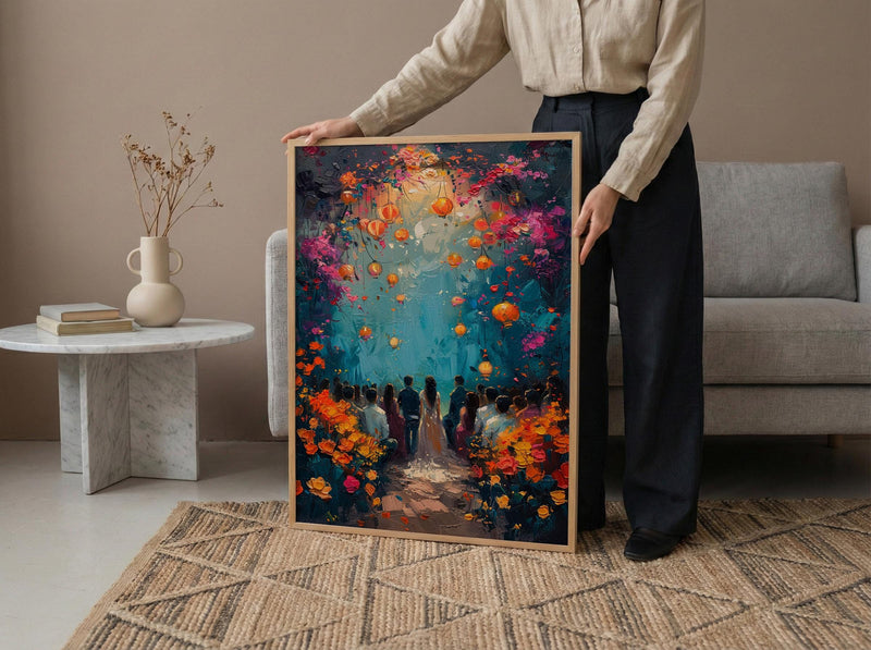 Indian Mandap Poster, Hindu Ceremony Decor - Desi Wedding Gift