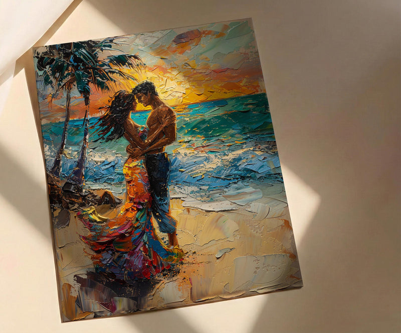 Caribbean Wedding Art, Beach Salsa Dance - Tropical Decor