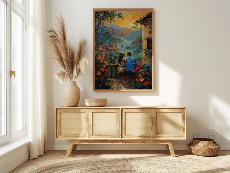 Colombia Travel Art, Coffee Region Print - Honeymoon Gift