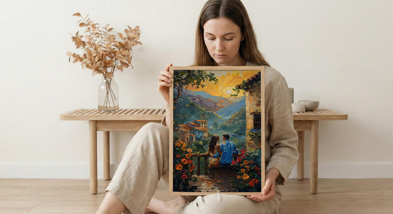 Colombia Travel Art, Coffee Region Print - Honeymoon Gift