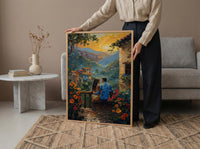 Colombia Travel Art, Coffee Region Print - Honeymoon Gift