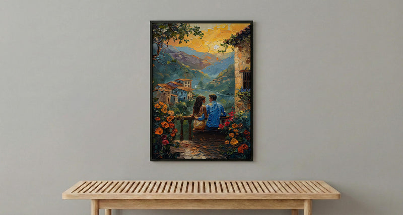 Colombia Travel Art, Coffee Region Print - Honeymoon Gift
