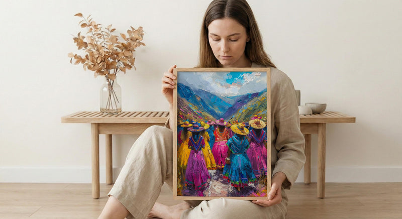 Peru Wedding Poster, Andean Mountain Art - Cultural Heritage