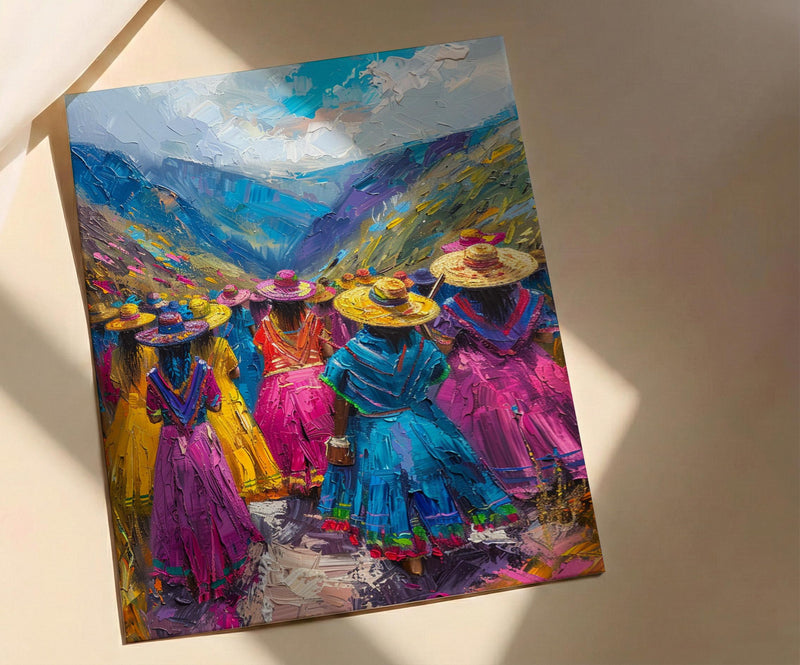 Peru Wedding Poster, Andean Mountain Art - Cultural Heritage