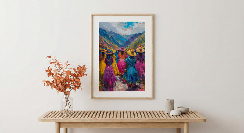 Peru Wedding Poster, Andean Mountain Art - Cultural Heritage