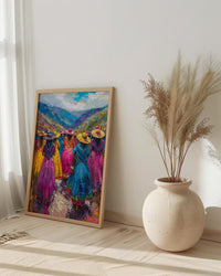 Peru Wedding Poster, Andean Mountain Art - Cultural Heritage