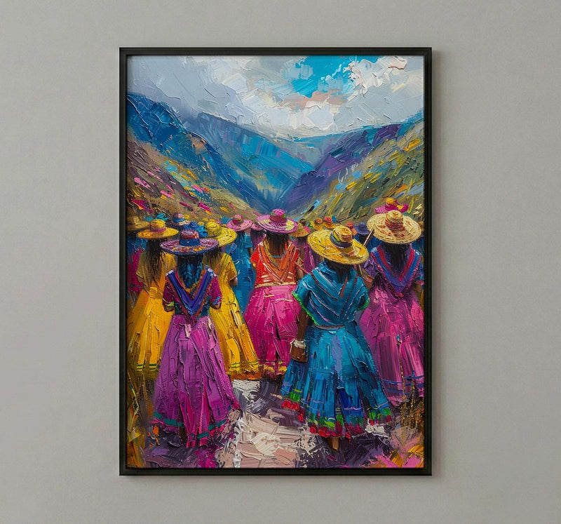 Peru Wedding Poster, Andean Mountain Art - Cultural Heritage