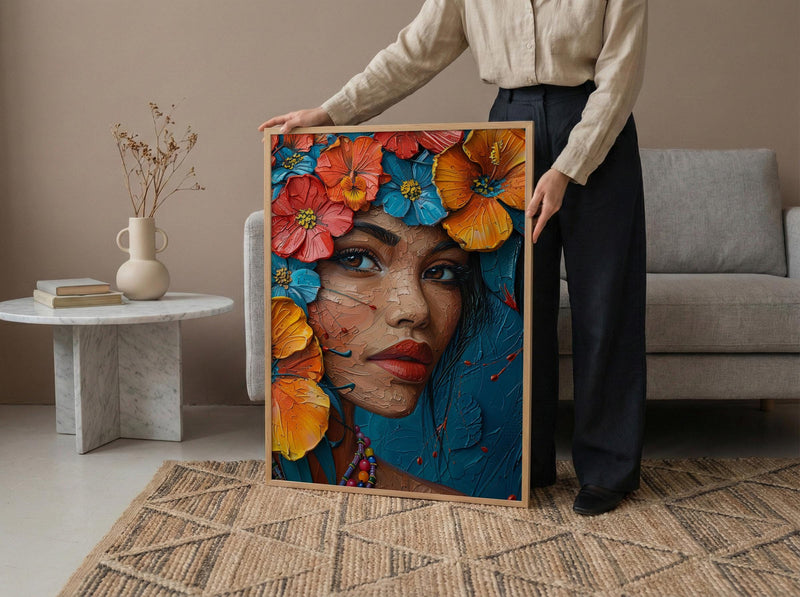 Tropical Floral Art, Mexican Bride Poster - Boho Decor