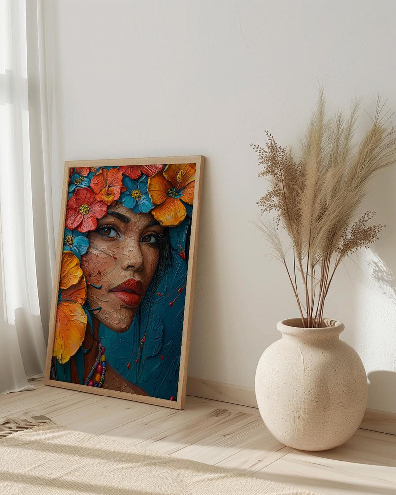 Tropical Floral Art, Mexican Bride Poster - Boho Decor